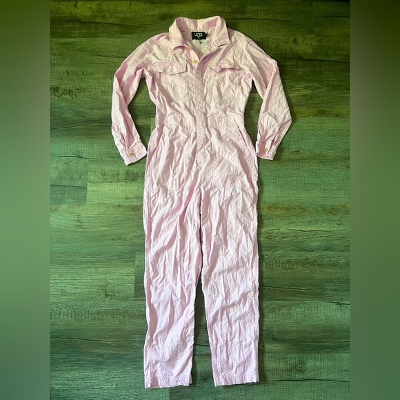 NWT! UGG Monroe Utility Jumpsuit Pink Small Pockets Barbie Cargo Comfy - Picture 4 of 7